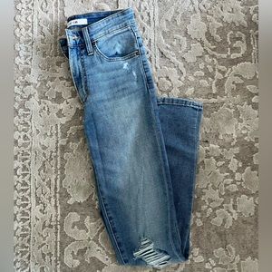 Joes distressed blue jeans